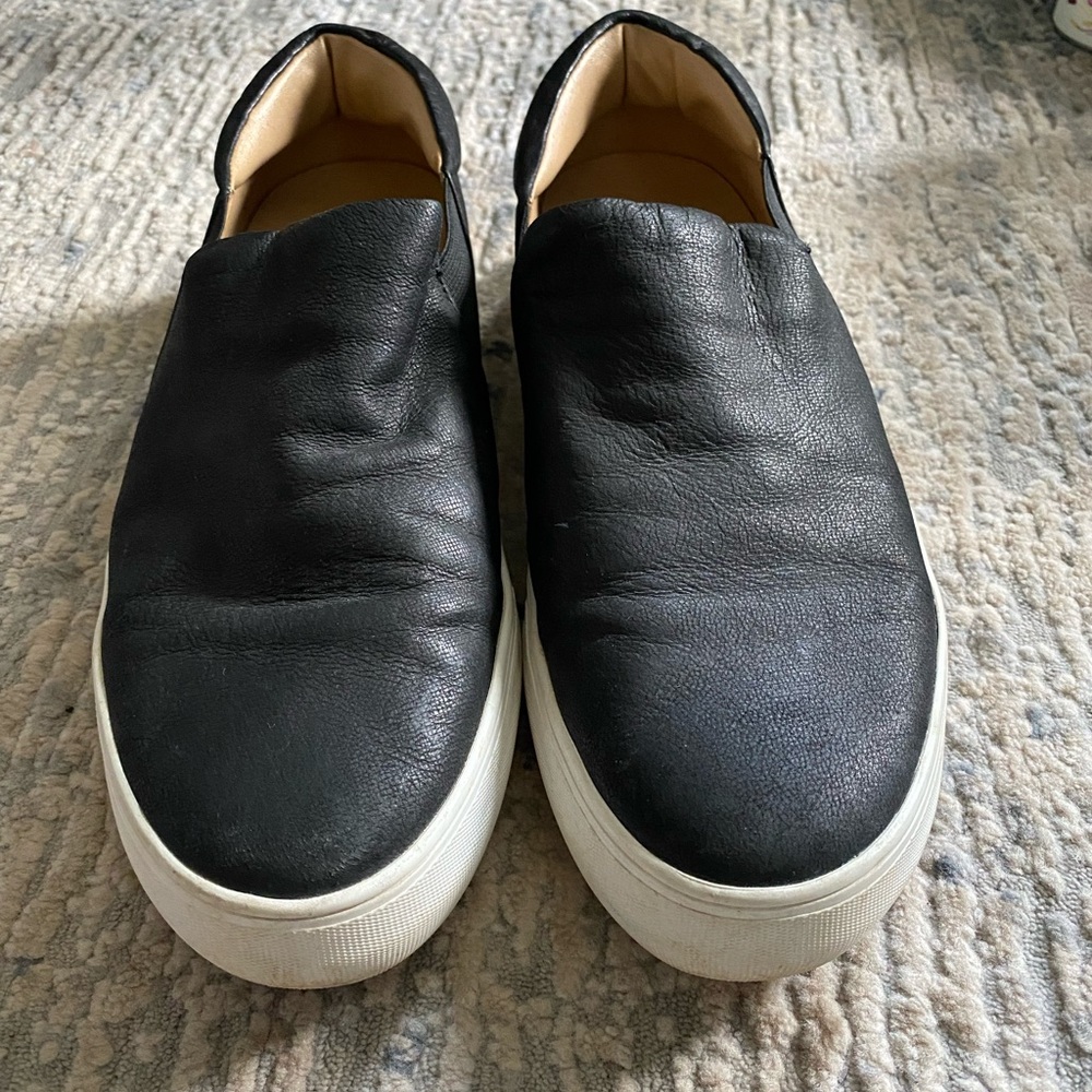 Vince Camino black leather slip on
